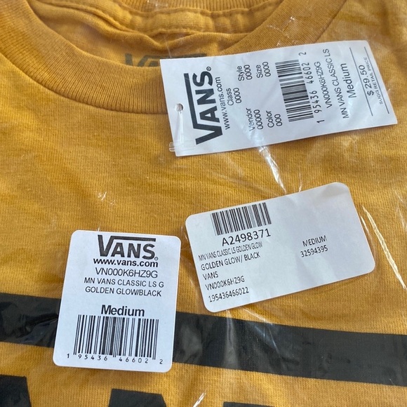 Vans Classic LS Tee - Golden Glow/Black, Size M, NWT, Unisex - Picture 7 of 7